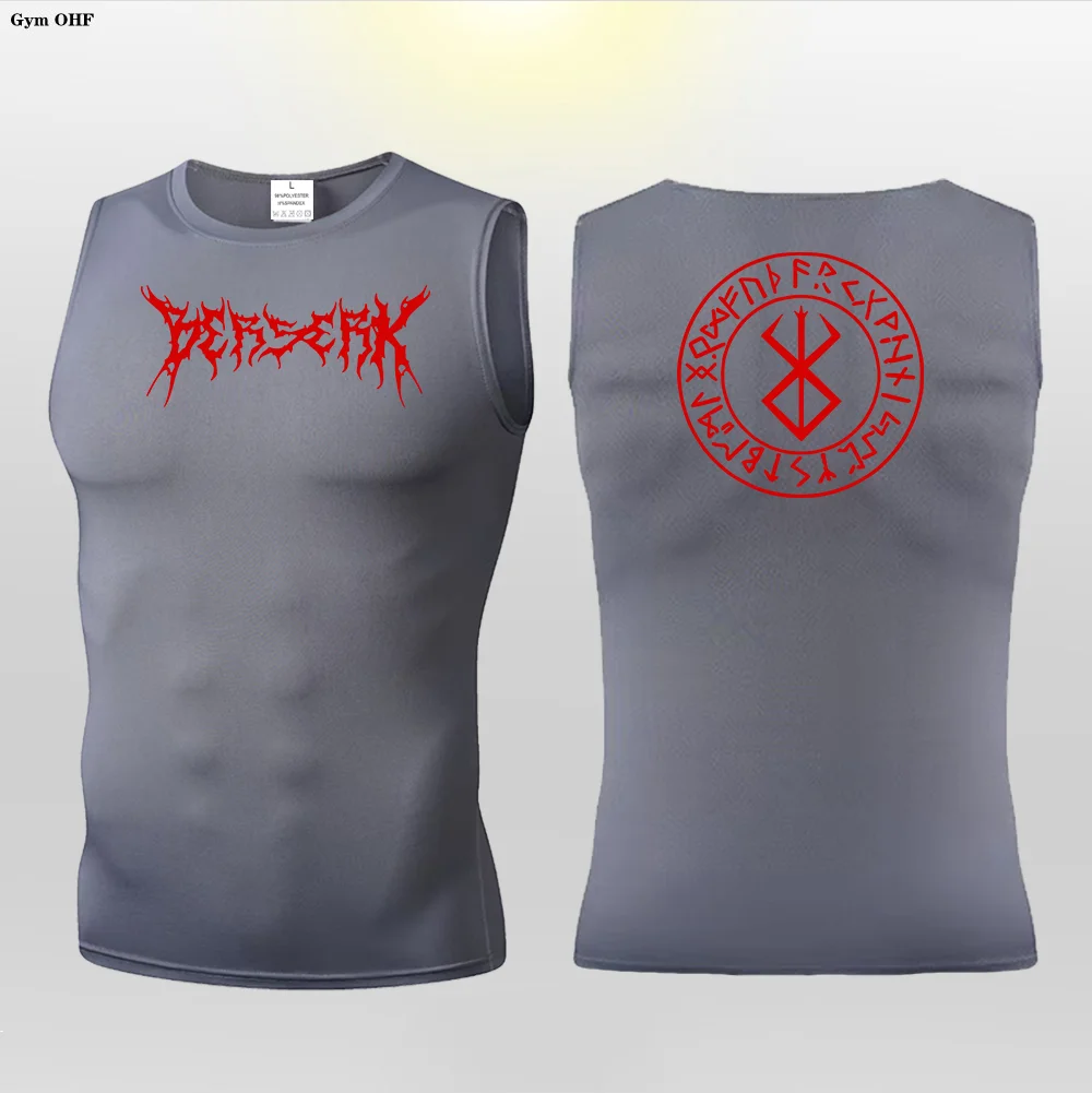 Anime Berserk Guts Graphic Compression Gym Vest - Quick Dry Muscle Tank Top
