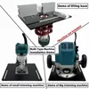 Router Lift System and Aluminum Router Table Insert Plate , 6-speed 800W Electric Trimmer Wood Engraving Router Slotting Machine 4