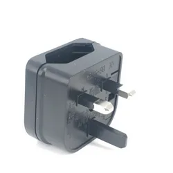Universal EU to UK Plug Adapter with 5A Fuse - Enhanced Power Converter (Black)