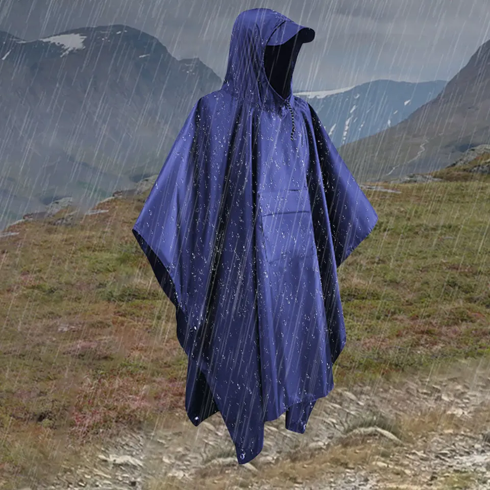 Waterproof Lightweight Hooded Rain Poncho Jacket