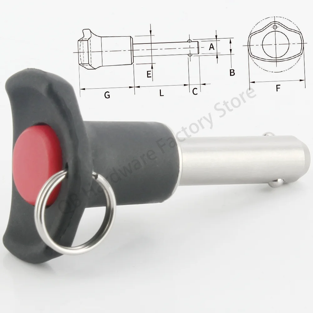 QB121 Push Button Detent Pin Factory Supply In Stock Plastic Handle Quick Release Ball Lock Pin stainless steel ball lock pins