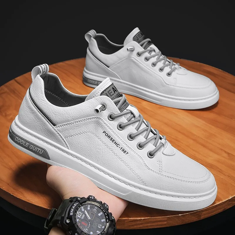 

Men Casual Leather Shoes Fashion Non-slip Wear-resistant Sports Shoes Comfortable Flat Slip-on Casual Shoes Shoes Men Zapatillas
