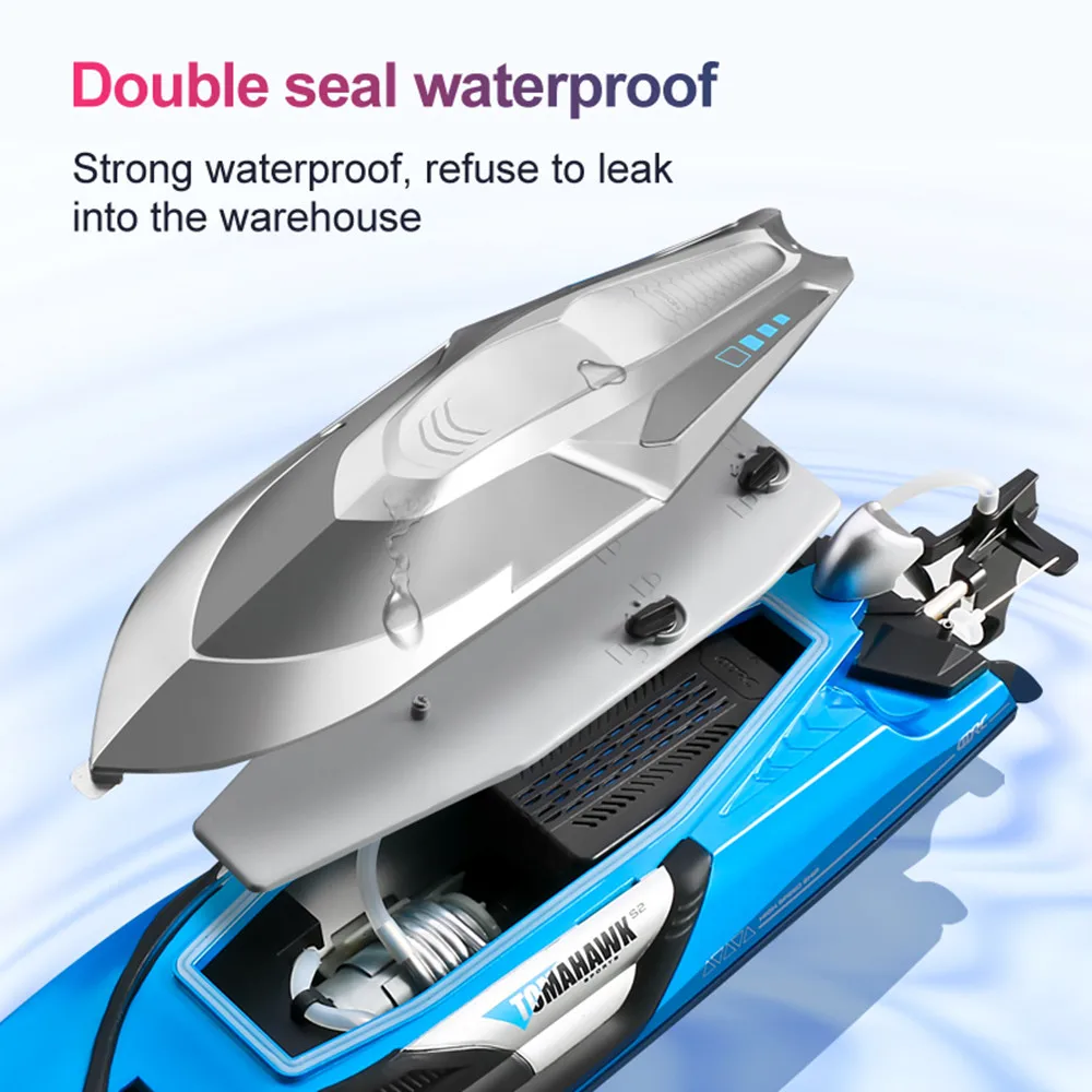 Remote Control Boat S2 Rc High Speed Boat 70km/h Electric Speedboat Double Seal Waterproof Water-cooled Motor