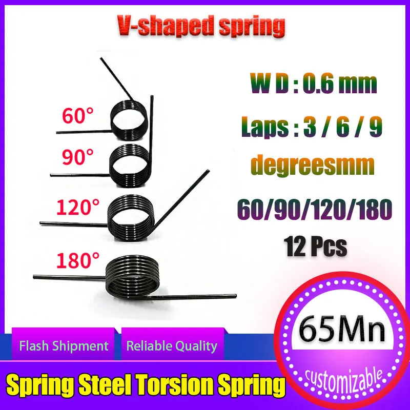 10 Molle Di Torsione In Acciaio - Diametro Filo 1.8mm, Angoli 180/120/90/60 Gradi Per Fai Da Te - Foto 5
