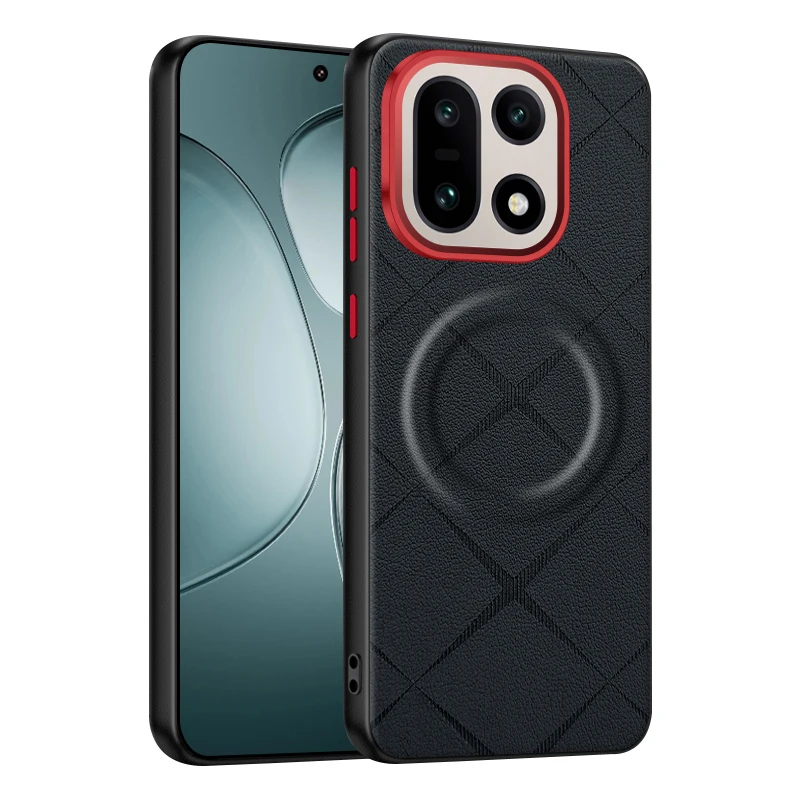 Premium Business Luxury Leather Magnetic Wireless Charging Shockproof Bumper Case