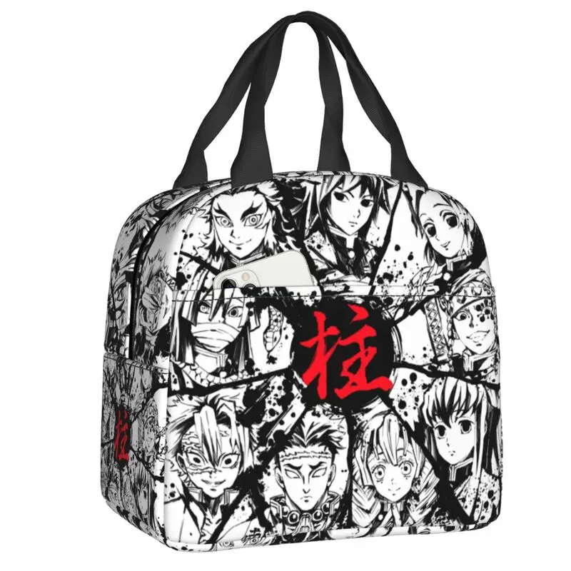 Manga Demon Slayer Insulated Lunch Tote Bag For Women Kimetsu No Yaiba