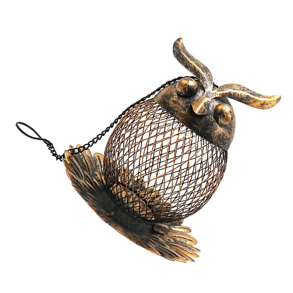 

Hanging Bird Feeders with Metal Mesh for Outdoor Owl Shape Wild Backyard Attracting Birds