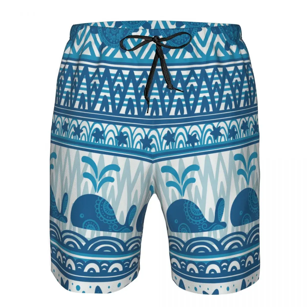 

Men Beach Short Quick-drying Swimming Trunk Cute Cartoon Whales Starfish And Turtles Swimwear Swimsuit Bathing Shorts