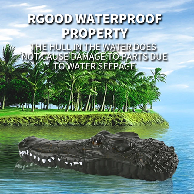 RC Boat Remote Control Toy Animal Floating Crocodile Boat Radio Controlled Speedboat Outdoor Game Children Toys for Kid Boy Gfit 4