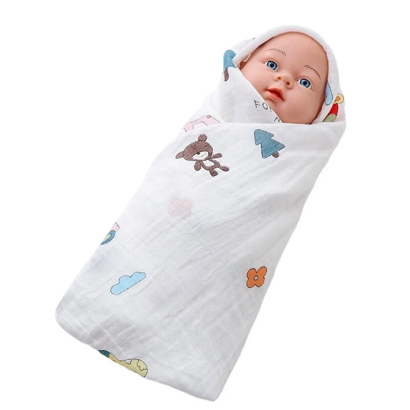 Baby Blanket Swaddle Wrap Infant Feeding Burp Cloth Towel Scarf 70x70cm Organic Cotton