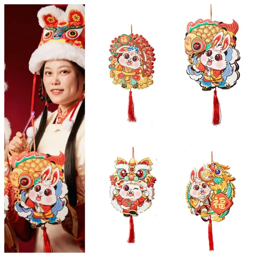 

Luminous Mid-Autumn Festival Lantern DIY Retro Glowing Chinese Style Rabbit Lantern Dragon Dance Koi carp Gifts