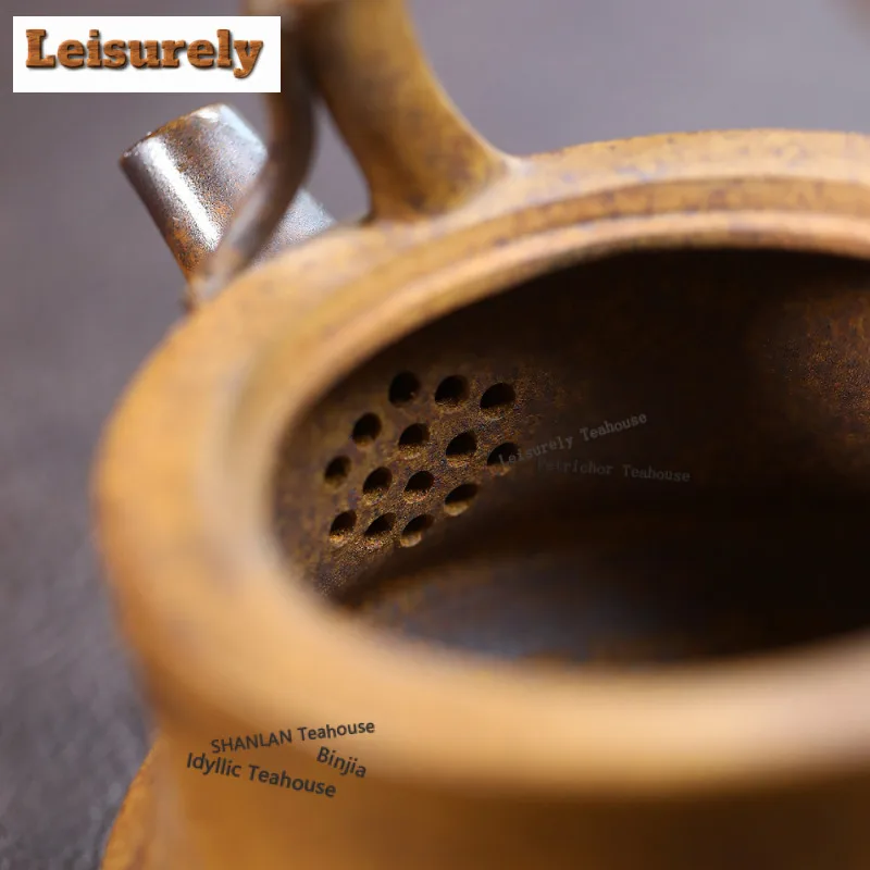 300ml Yixing Purple Clay Teapots Handmade Lifting Handle Pot Raw Ore Wood-fired Porcelain Mud Kettle With Filter Zisha Tea Set