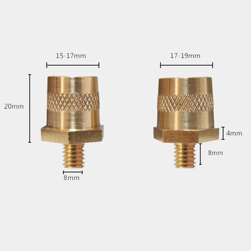 M8 Battery Terminal Connector Brass Tone Post Adapter Internal and External Threads with Stainless Screws Modified Accessories