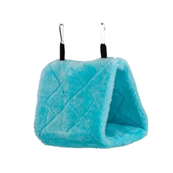 Cozy Pet Bird Hammock Tent - Warm Hanging Cave Bed (Blue)