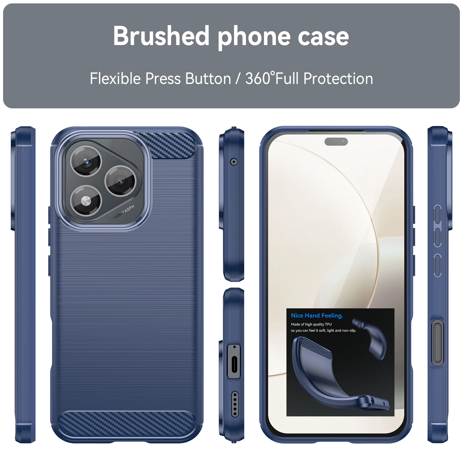 Premium Carbon Fiber Soft TPU Silicone Back Cover