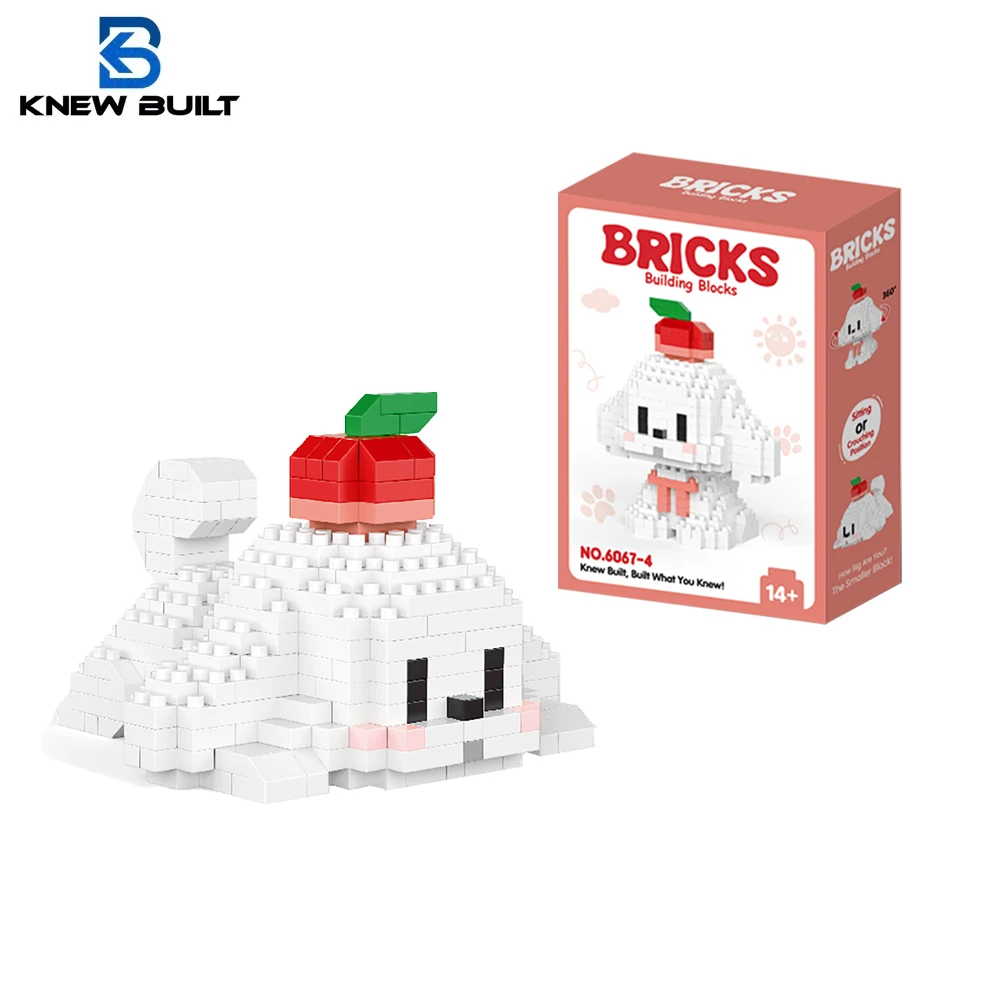Wusste gebaut niedlichen weißen Hund Micro Mini Bausteine Spielzeug Set bauen eines von zwei entzückenden Stil mehrere Farben für endlose Spaß Geschenk