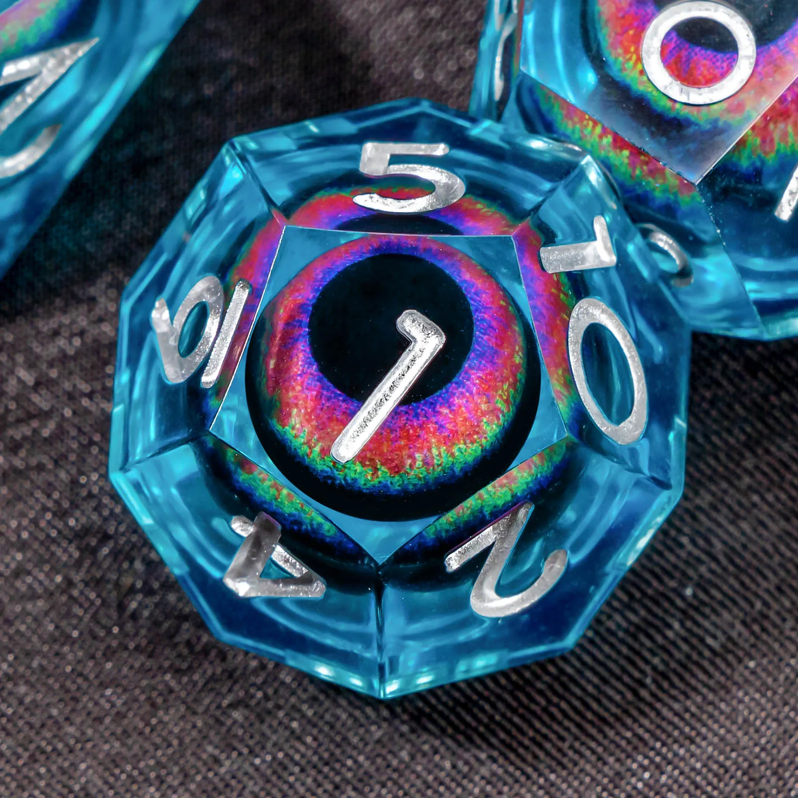 Liquid Eye D&D Resin Polyhedral Dice Set for RPG Role Playing D and D Dungeon and Dragon Trailblazer Mathematics Teaching