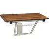 Brown wall mounted bathroom chair Folding Wall Mount Bathroom Shower Seat Bench, Teak Phenolic Seat Installed in the shower 3