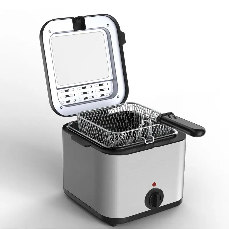 110V/220V Constant Temperature Electric Fryer 2.5L Stainless Steel Fryer Fritter Machine Overheating protection Temp adjust knob