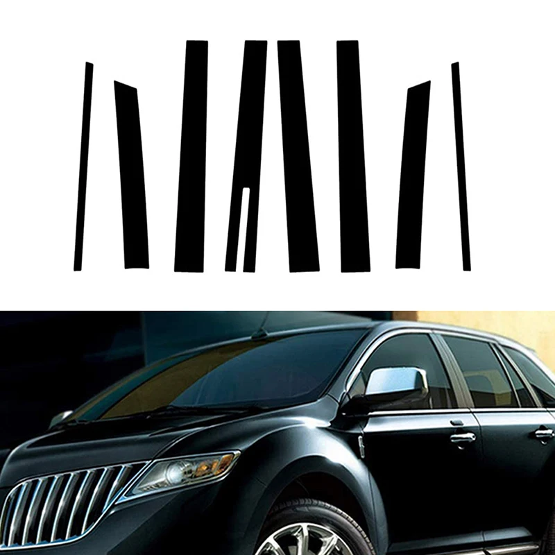 

Подходит для Lincoln MKT 2010-2019 глянцевая черная дверь, окно, столб, отделка, Обложка, наклейка, стильное украшение
