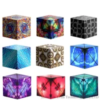 Variety Geometric Changeable Magnetic Magic Cube Anti Stress 3D Hand Flip Puzzle Cube Kids Stress Reliever Fidget Toy 1