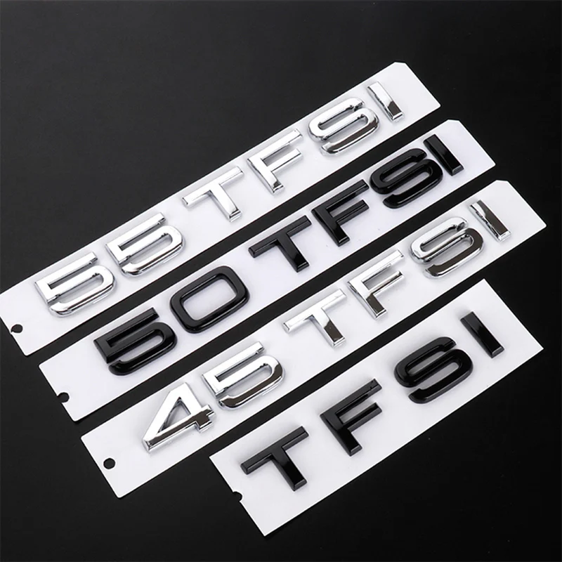 3D 크롬 자동차 글자 트렁크 엠블럼 배지 스티커, 로고 아우디 A1 A3 A4 A5 A6 A7 Q3 Q5 Q7 TT 30 35 40 45 50 55 TFSI 액세서리