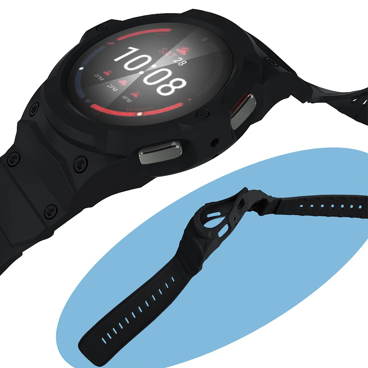 Silicone Sport Loop Band with PC Protective Case