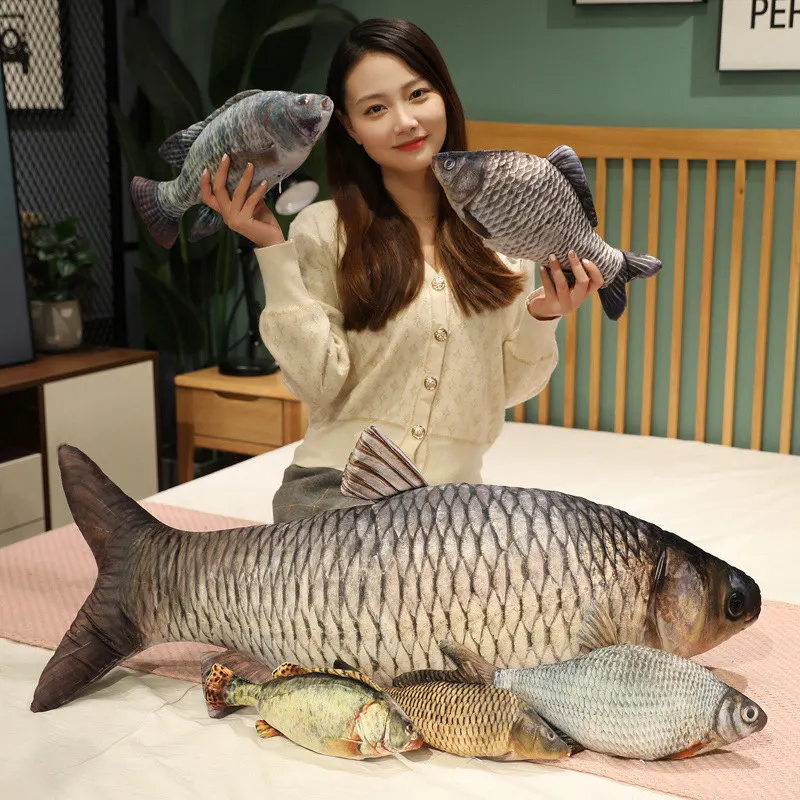 30cm/11.8in Simulation Funny Fish Plush Toys Stuffed Soft Animal CarpPlush Pillow Creative Sleep Cushion For Kids Girls Cat Toys 4