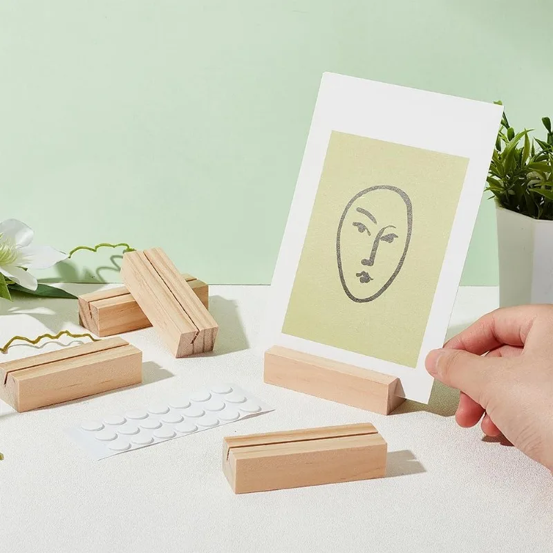 20PCS Wood Place Card Holders Wood Name Card Holder for Wedding Party Events Decoration Double Side Display Mini Blackboard