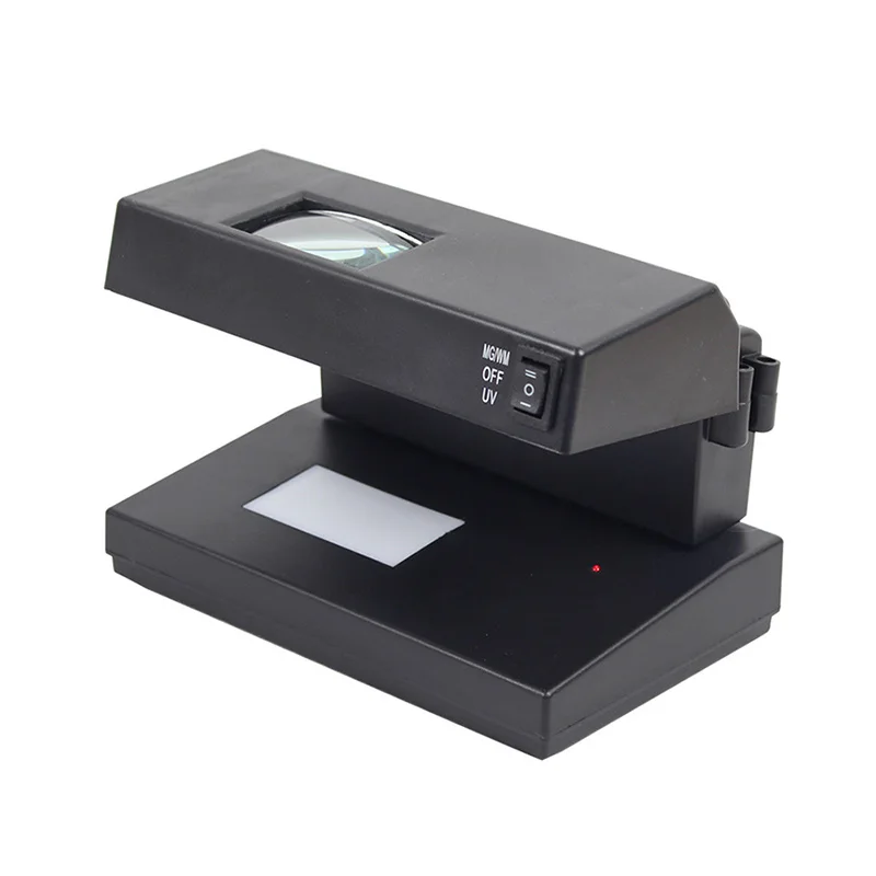 

Portable Desktop Counterfeit Bill Money Detector Cash Currency Banknotes Notes Checker Support Ultraviolet UV and Magnifier