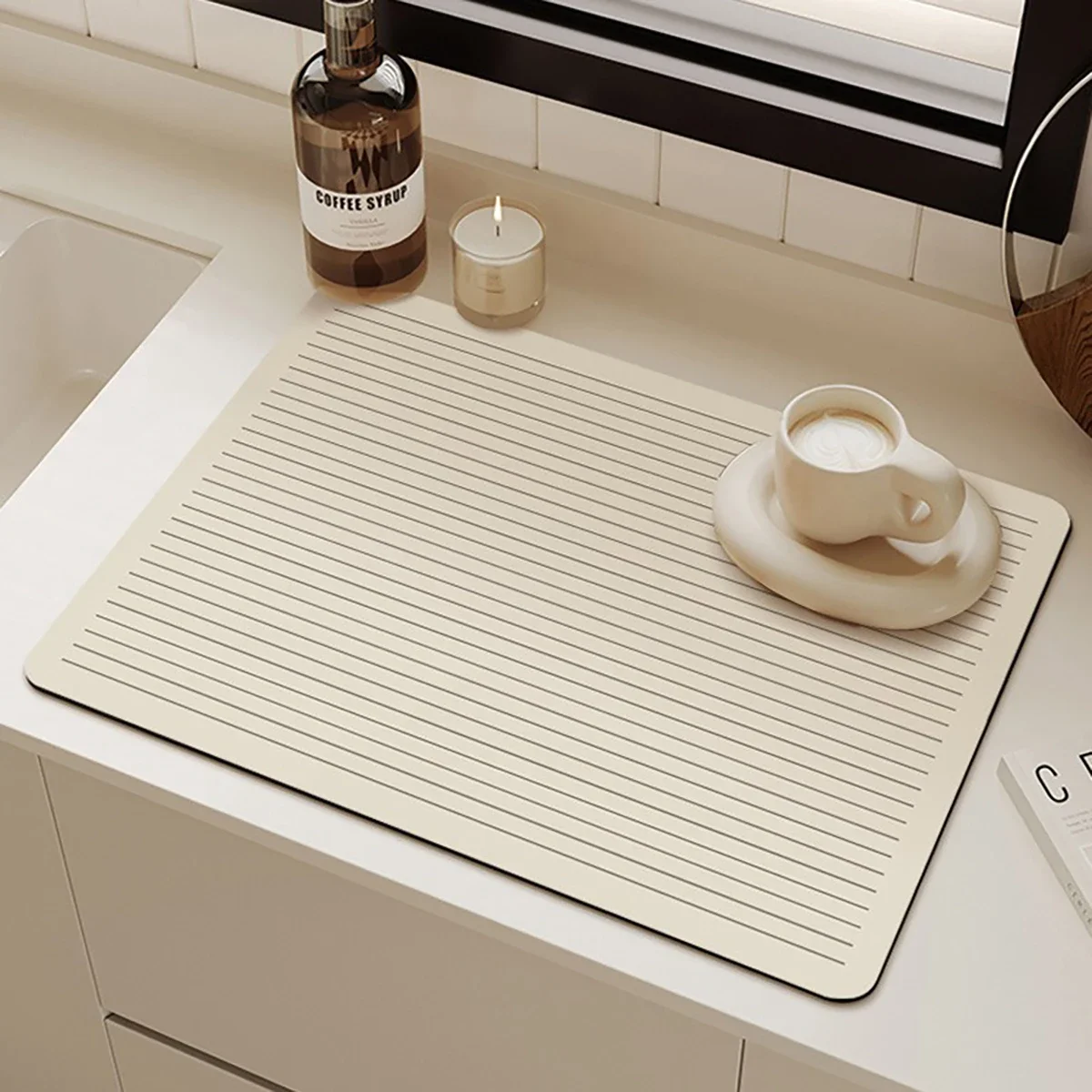 Kitchen Mat Diatomite Tableware Drainer Super Absorbent Coffee Carpet Drainage Mat Non Slip Bath Mat Drying Tableware Mat