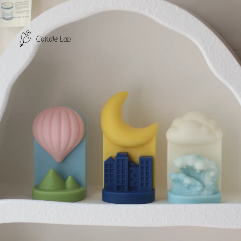 

Форма в виде свечи для ароматерапии, силиконовая форма для воздушных шаров, гор, Луны, материалы ручной работы для домашнего декора, украшения