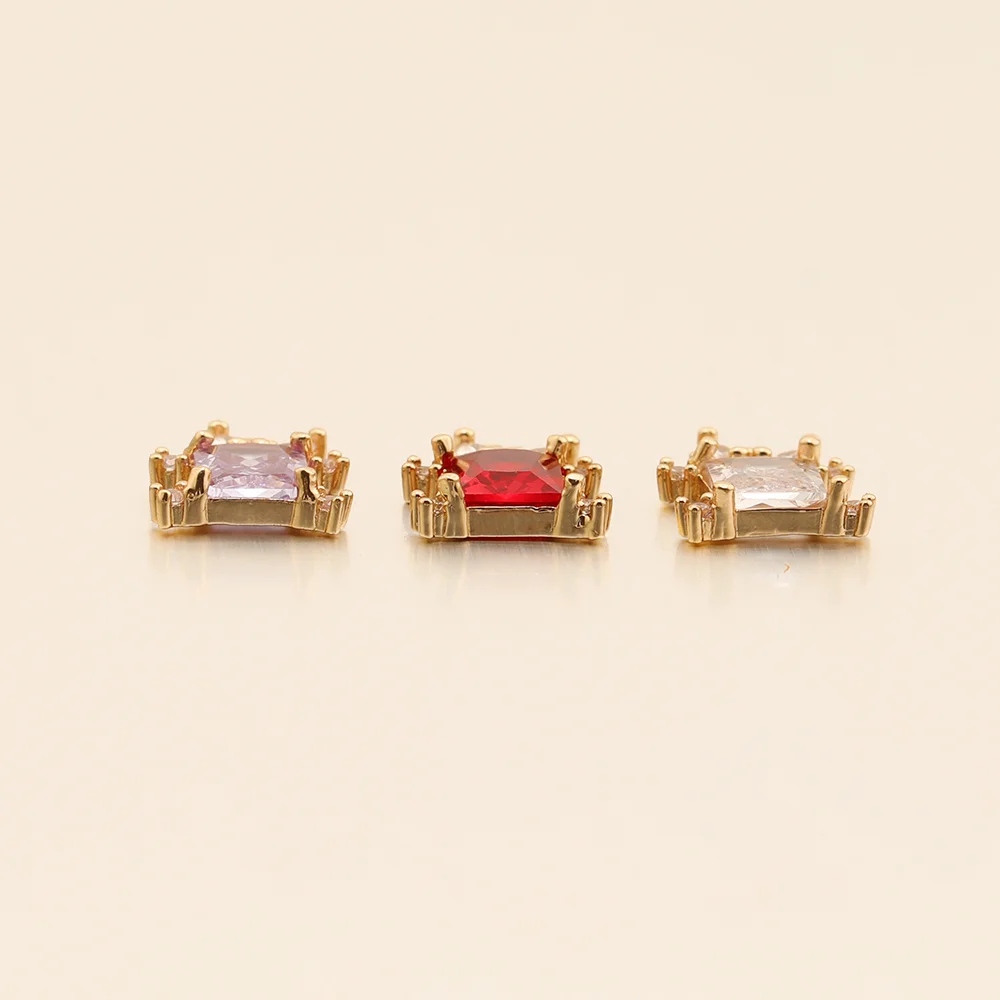 Cordial Design 11*16MM 50Pcs Rhinestone Pendant/Jewelry Findings & Components/CZ Charms/Rectangle Shape/Hand Made/DIY Making 3 Cordial Design 11*16MM 50Pcs Rhinestone Pendant/Jewelry Findings & Components/CZ Charms/Rectangle Shape/Hand Made/DIY Making - cordial
