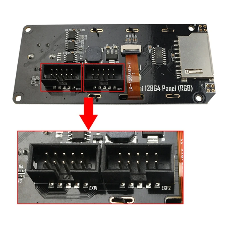 Type B Mini 12864 ÷ MINI12864 V2.1 LCD ȭ RGB Ʈ   Marlin DIY, SD ī  SKR 