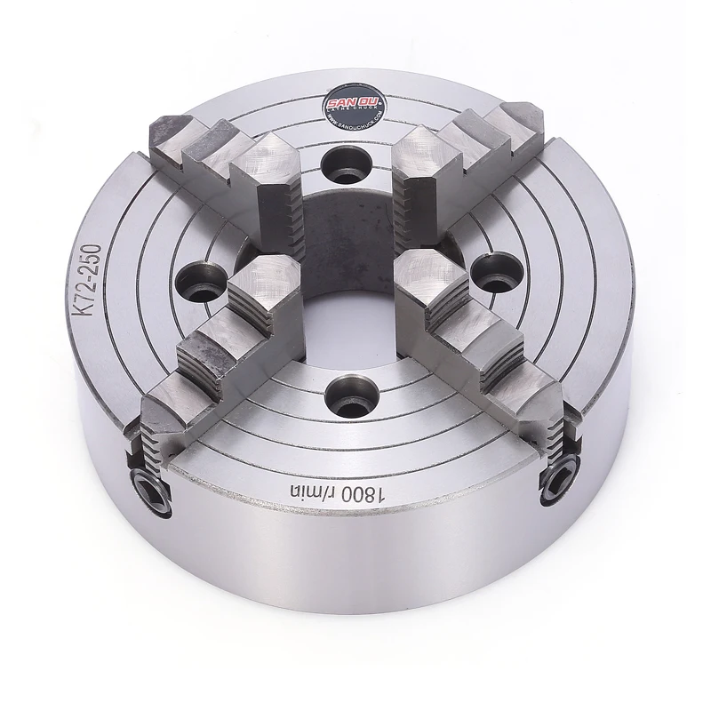 SANOUChuckMetalLatheChuck250mm4JawIndependentChuckK72250ManualScrollChuckFor.jpg