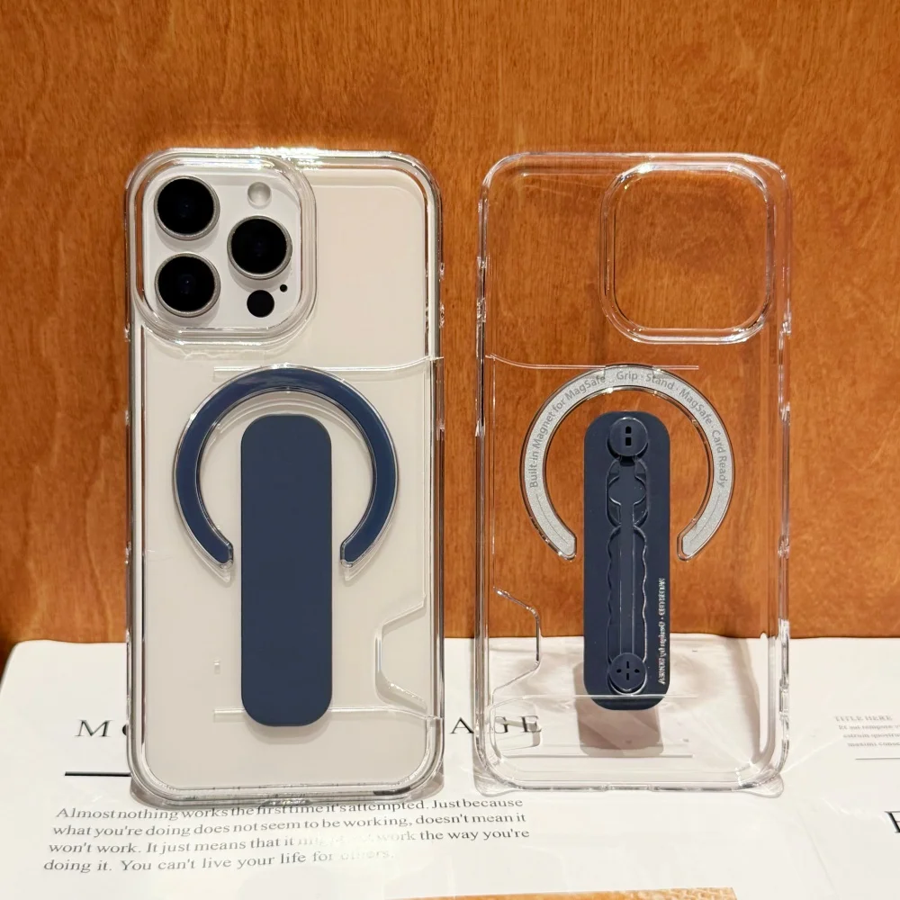 Luxury Magnetic Card Holder with Clear Shockproof Acrylic Case