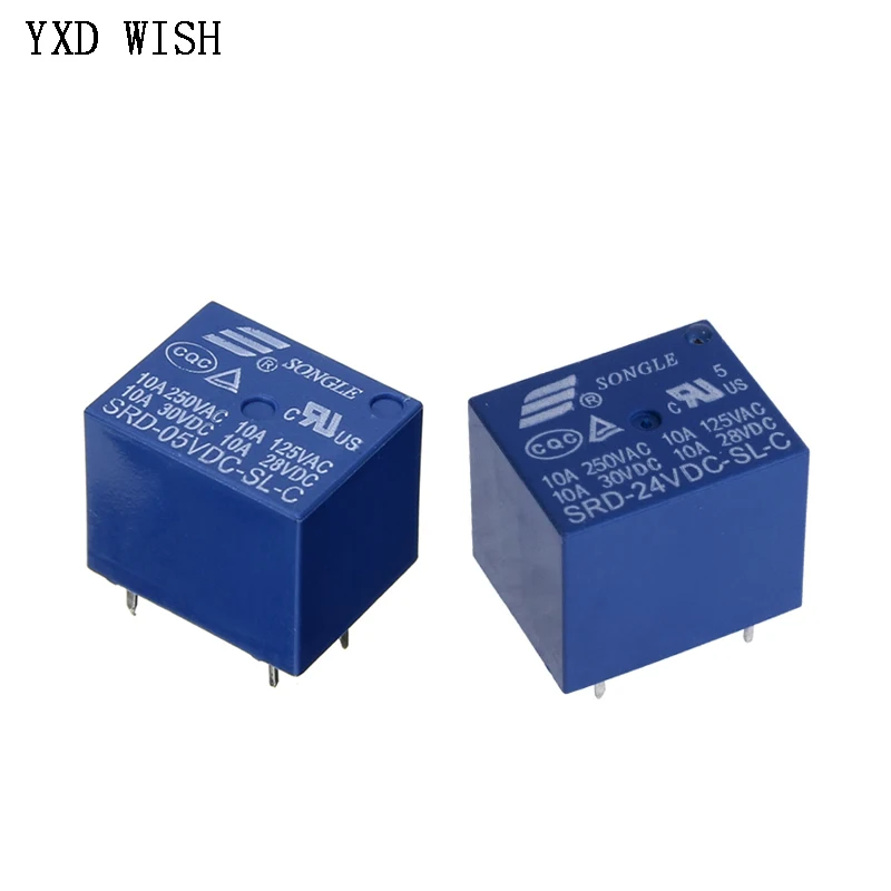 Relé SRD-05V 12V 24VDC-SL-C 10A 250VAC Mini