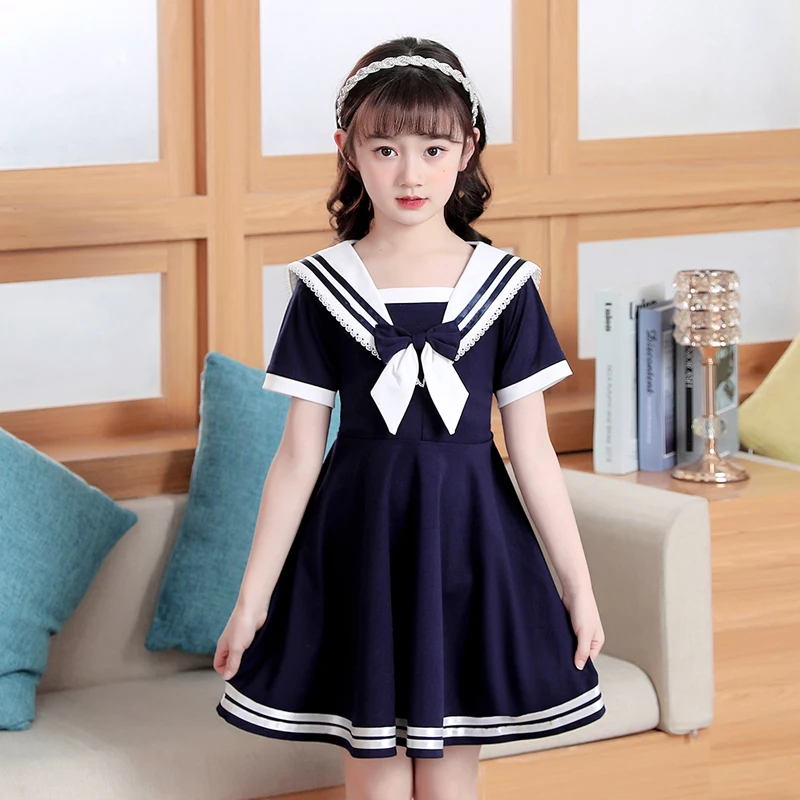 

Dress for Girls Summer Preppy Style Princess Dress Sweet Short-sleeved Knee-Length One-piece For Dance Performances