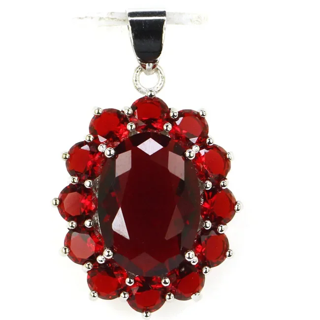 Customized 925 SOLID STERLING SILVER  PENDANT Charming Red Blood Ruby Pink Tourmaline Fire Rainbow Mystic Topaz Daily Wear