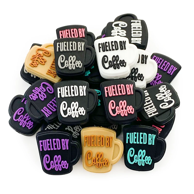 10pcs Silicone Beads Coffee Mug Baby Oral Care Food Grade Chewing Toy Beads DIY Necklace Jewelry Accessories 5