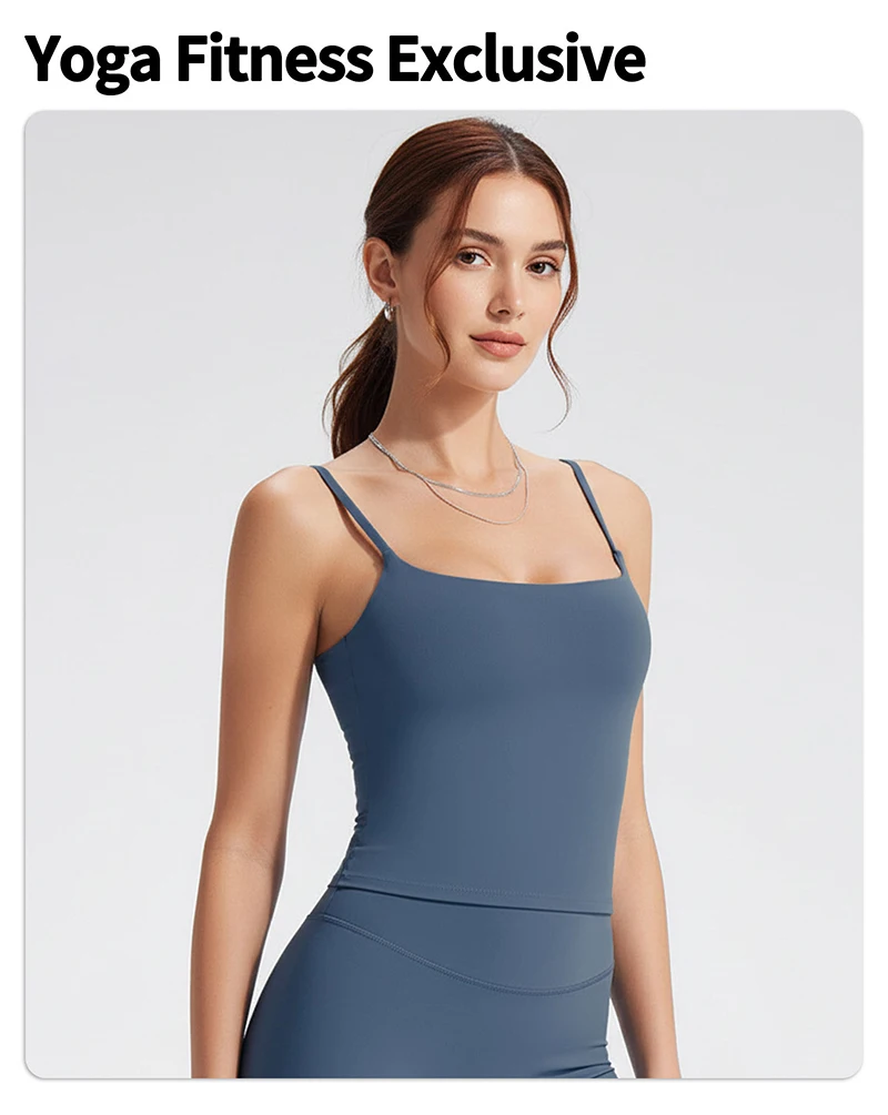 WAREBALL SoftMotion Riemchen-Mittelweste für Damen, Fitnessstudio, Tanktop, nacktes Gefühl, Workout, Fitness, Pilates, Laufen – Detail 2
