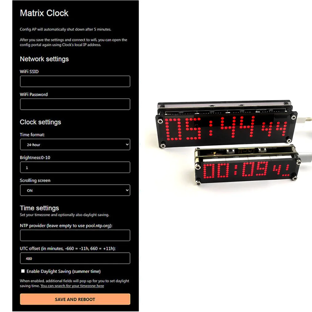 WIFI Clock ESP8266 Network Time Service Digital Display LED Dot Matrix Clock lcd digital clock digital desk clock digital clock digital table clock