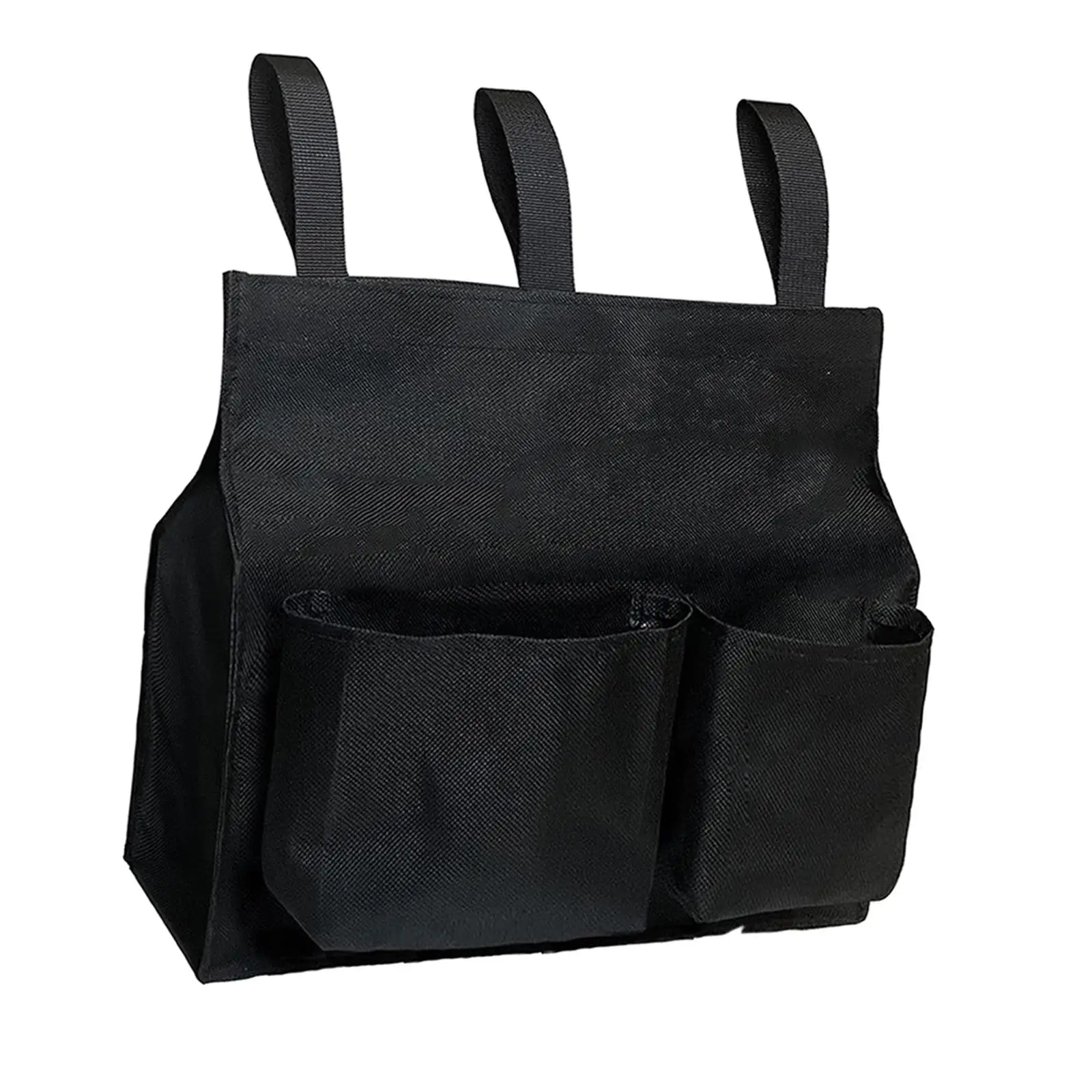 

Softball Umpire Ball Bag Wear Resistant Durable with Pockets Oxford Fabric Black Umpire Equipment for Baseball Softball Referee