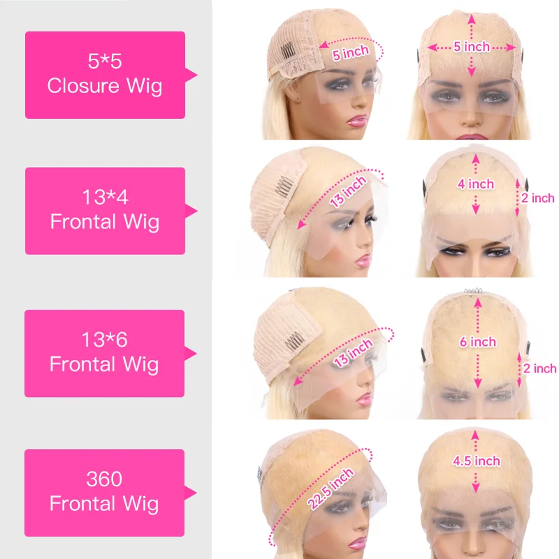 360 Lace Frontal Wig 13x6 13x4 613 Honey Blonde Lace Front Human Hair Wig Brazilian Remy 5x5 Closure Wigs for Women 30 Inch