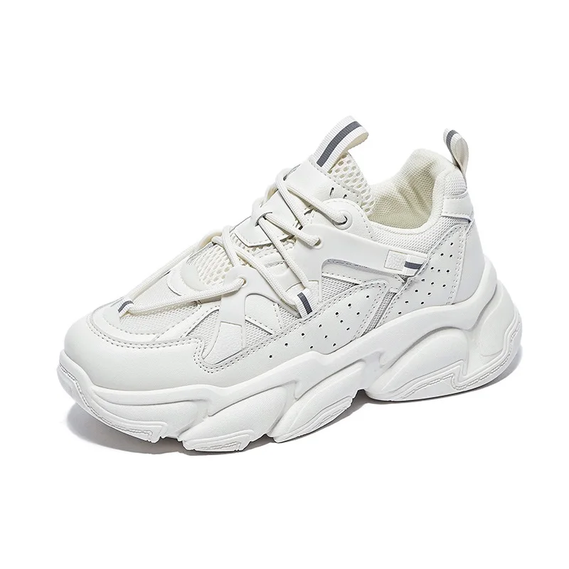 New Women Chunky Sneakers Fashion Comfortable Running Sport Shoes Woman Vulcanize Shoes Female White Thick Sole Platform Casual