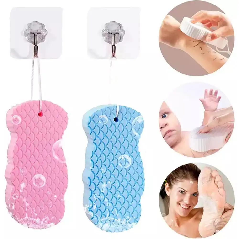 

Dead Skin Removing Sponge Pink Magic Bath Sponge Exfoliating Body Massage Cleaning Shower Brushes Bath Tools For Baby Kids Adult