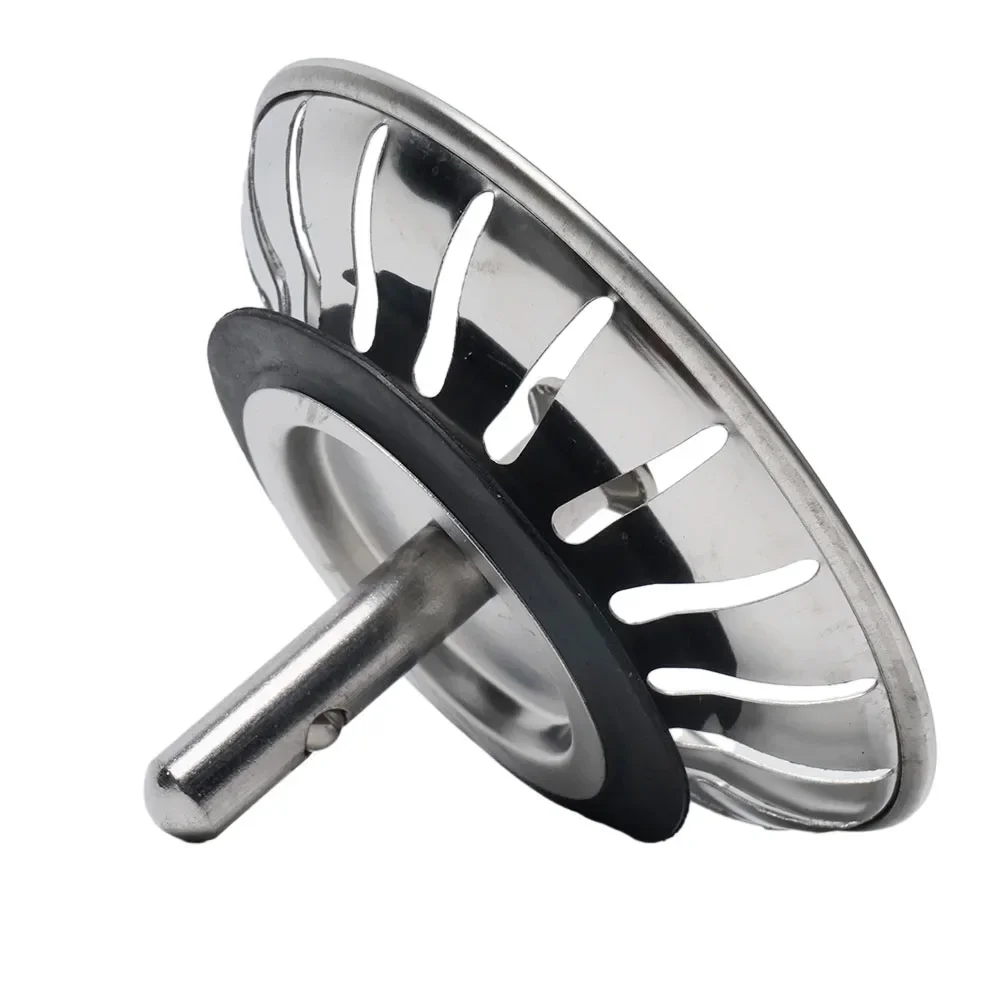 Kitchen Filter Waste Plug Stainless Steel Kitchen Sink Strainer Waste Drain Plug 80mm