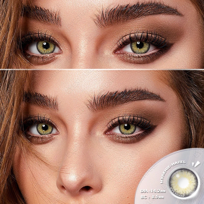 Vibrant Blue & Brown Yearly Colored Contact Lenses - Enhance Your Look