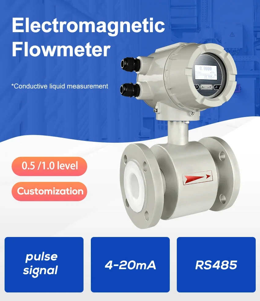 Electromagnetic Flowmeter for Seawater Drinking Conductive Liquid Flow Measureme