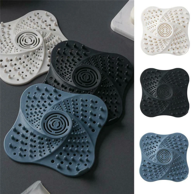 Silicone Anti-blocking Hair Catcher Stopper Plug Trap Bathroom Shower Floor Drain Covers Sink Strainer Filter Kitchen Accessory